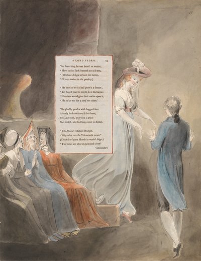 The Poems of Thomas Gray, Design 33, A Long Story by William Blake